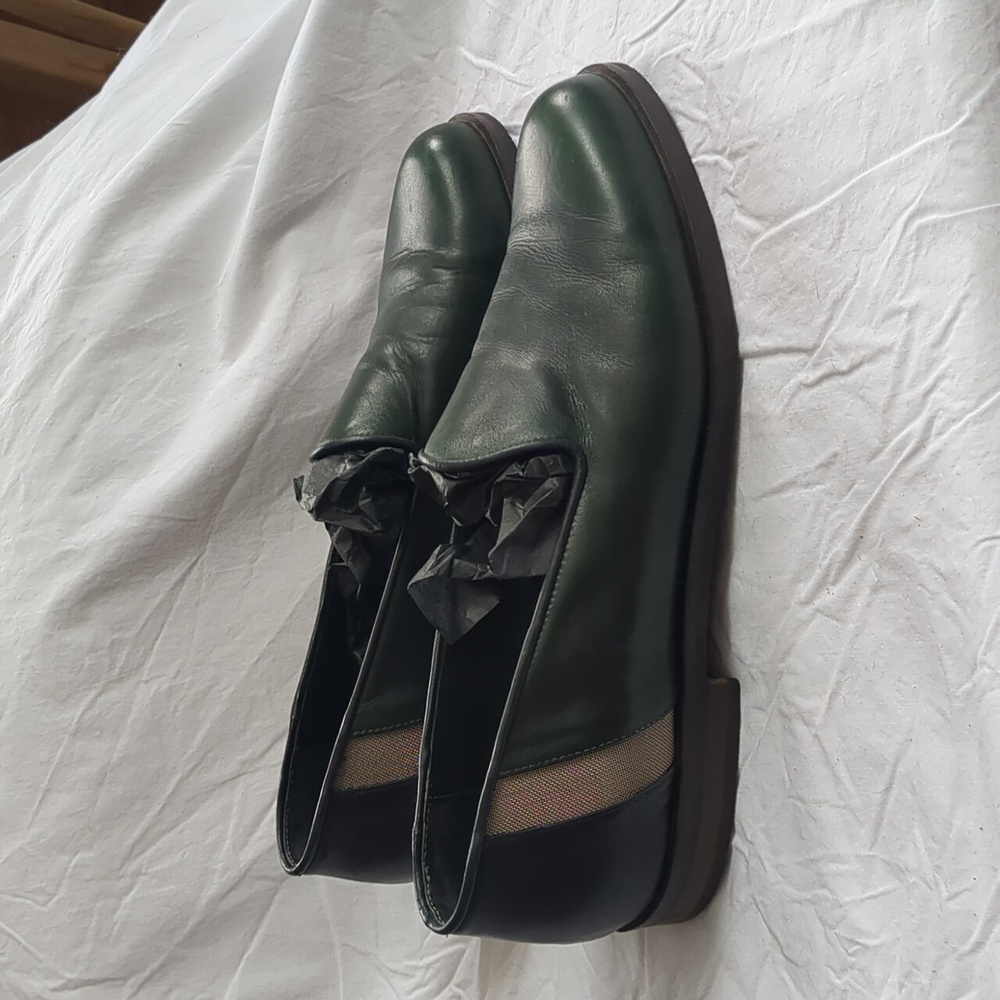 Arnold Churgin green leather loafers 39.5